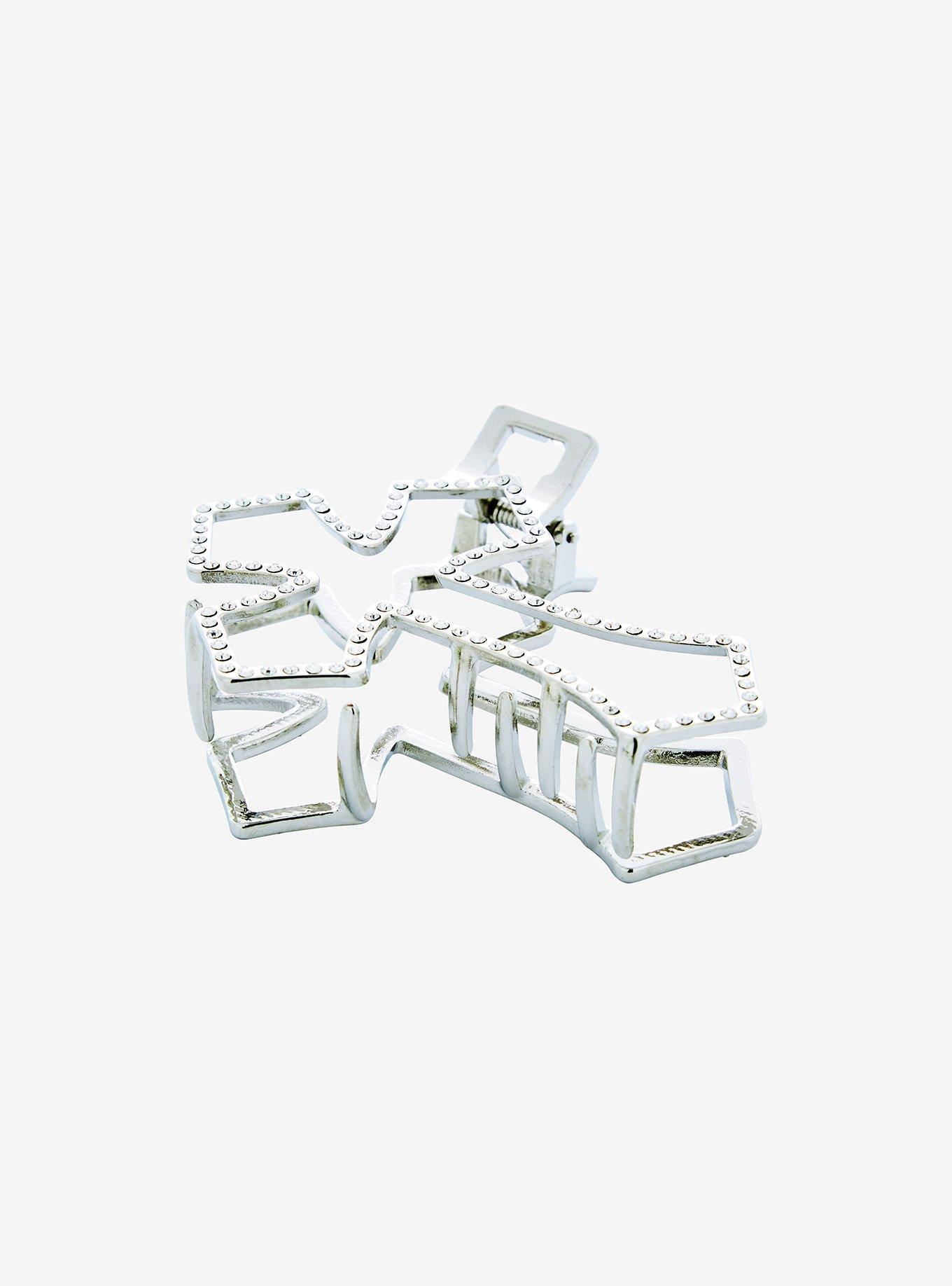 Social Collision® Rhinestone Cross Claw Hair Clip, , alternate