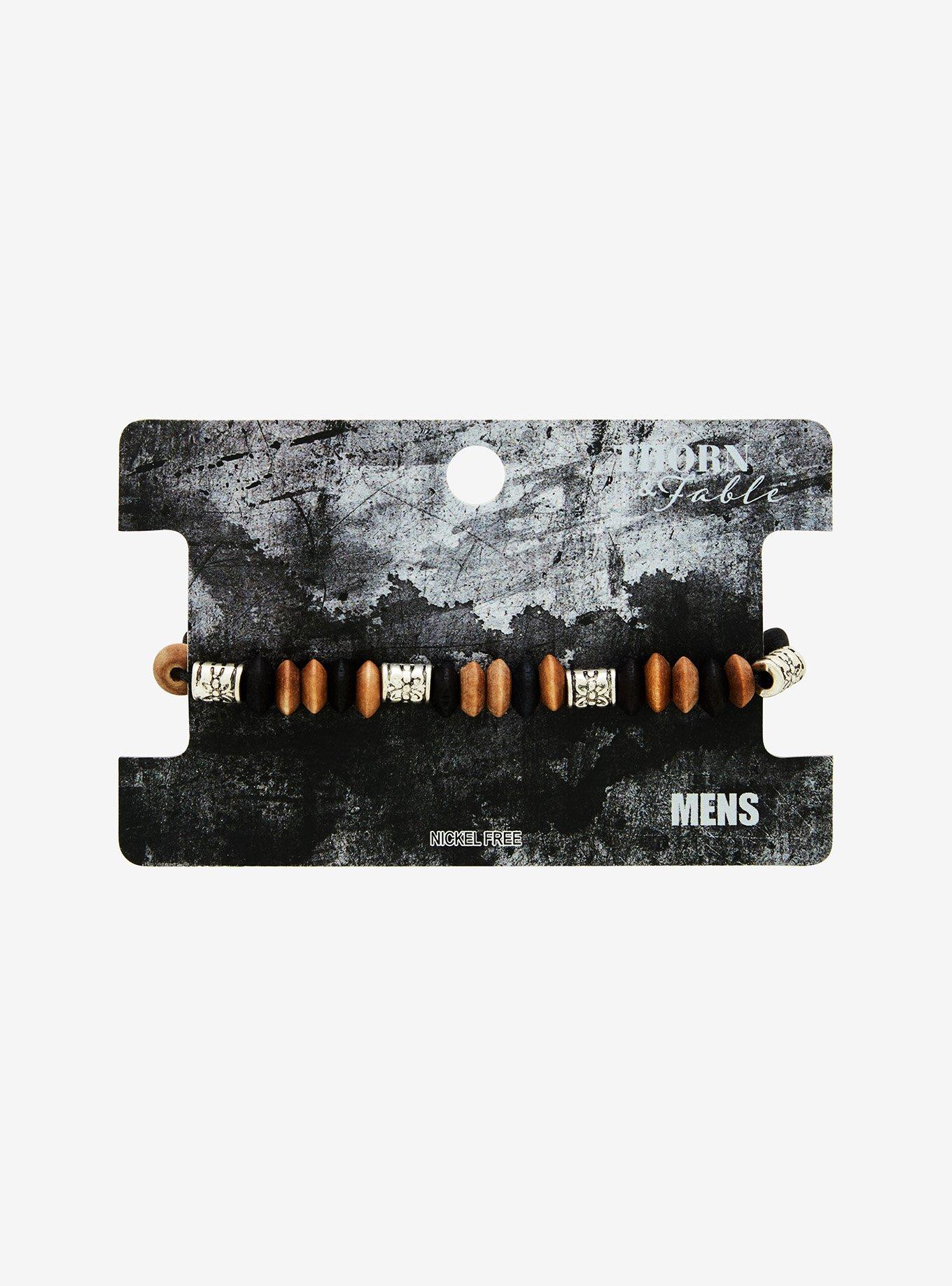 Thorn & Fable Wooden Bead Guys Cord Bracelet, , alternate