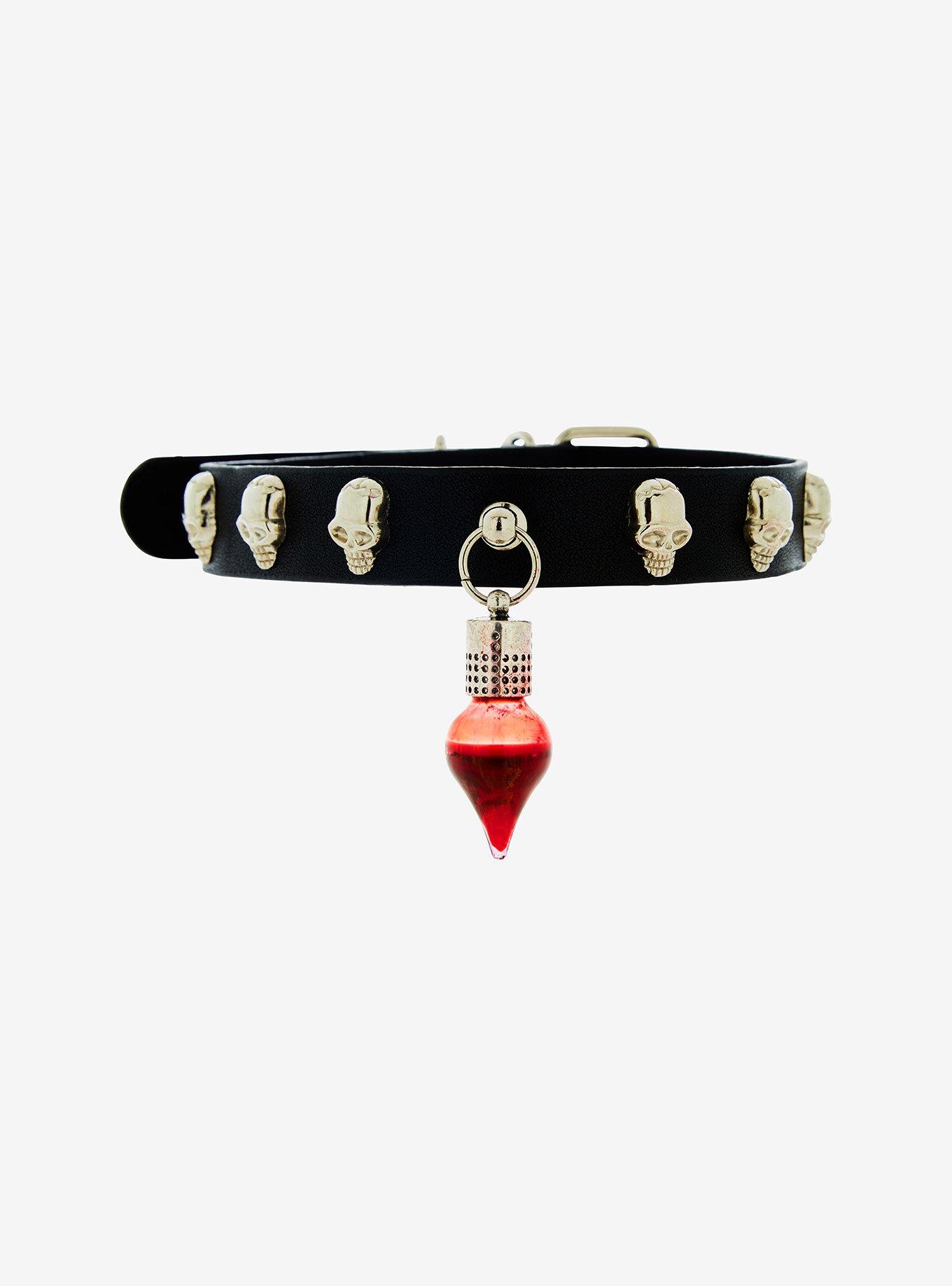 Social Collision® Skull Blood Vial Choker, , hi-res