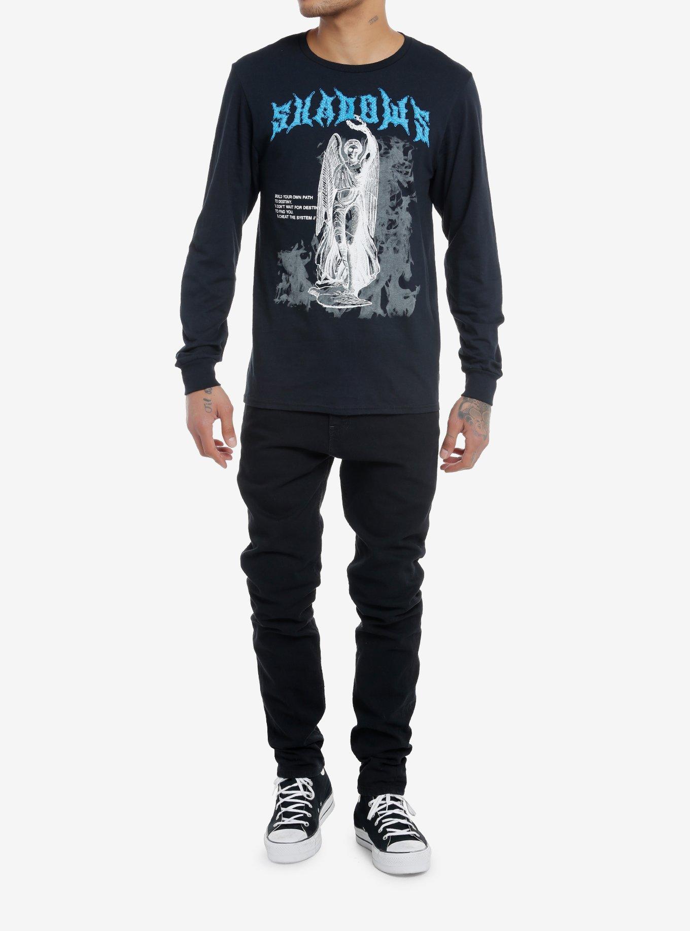 Social Collision® Shadows Angel Statue Long-Sleeve T-Shirt, , hi-res