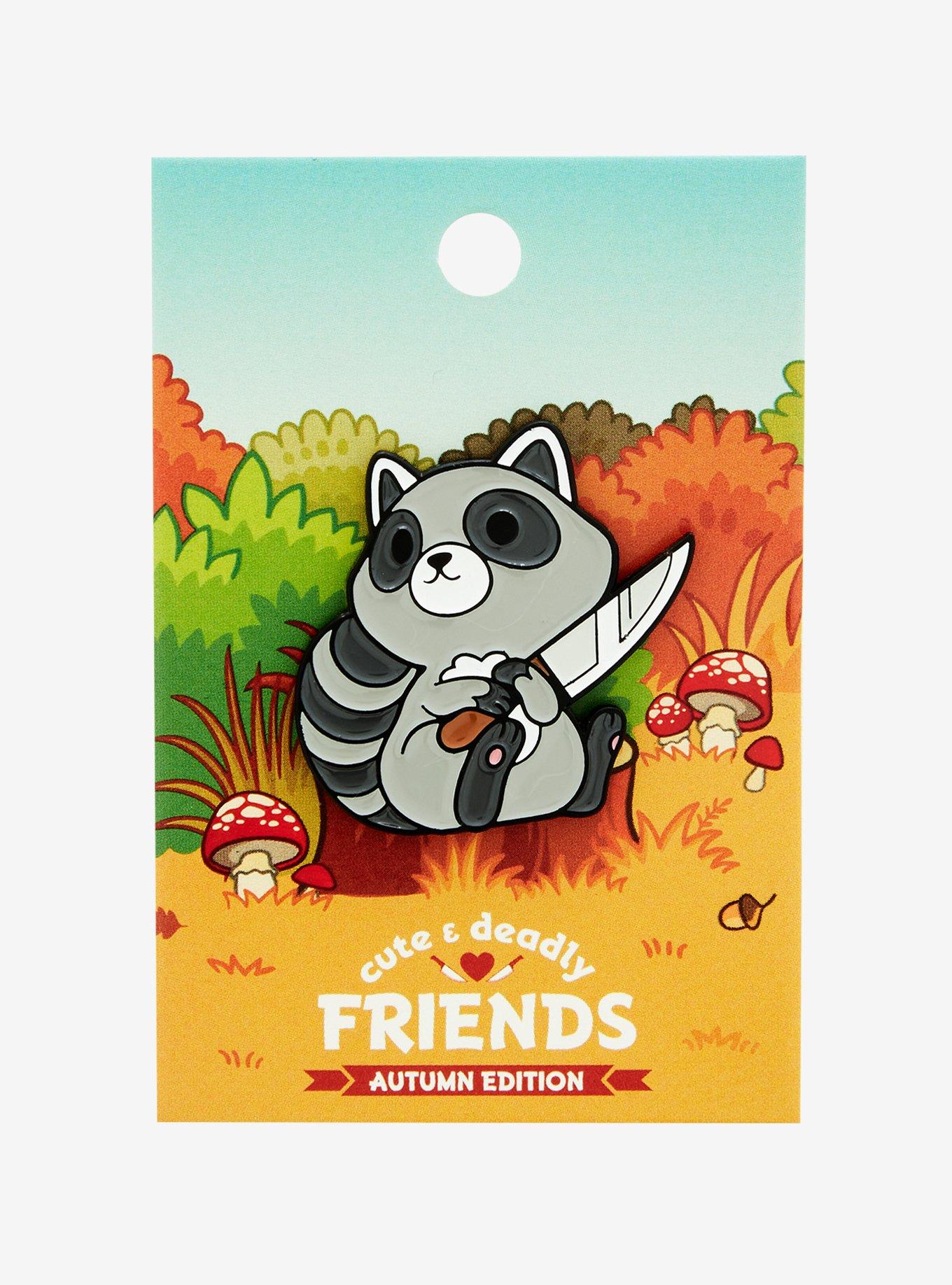 Raccoon With Knife Enamel Pin, , alternate