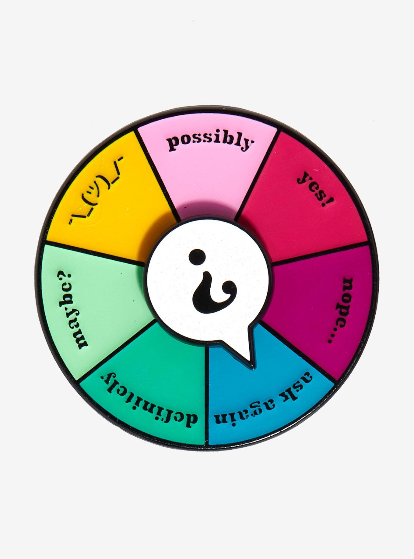 Question Color Wheel Spinning Enamel Pin, , alternate
