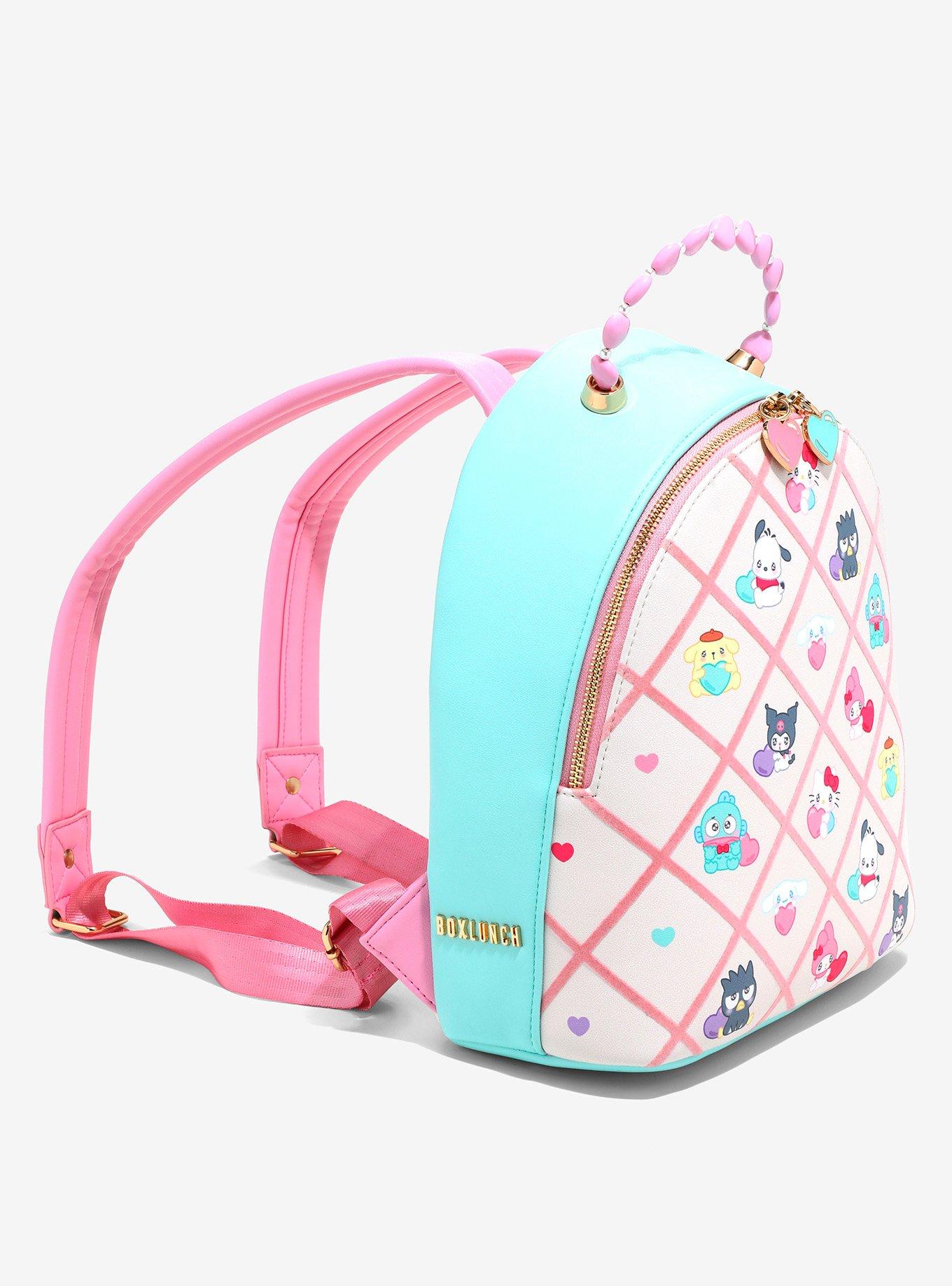 Sanrio Emo Kyun Plaid Charm Mini Backpack — BoxLunch Exclusive, , alternate