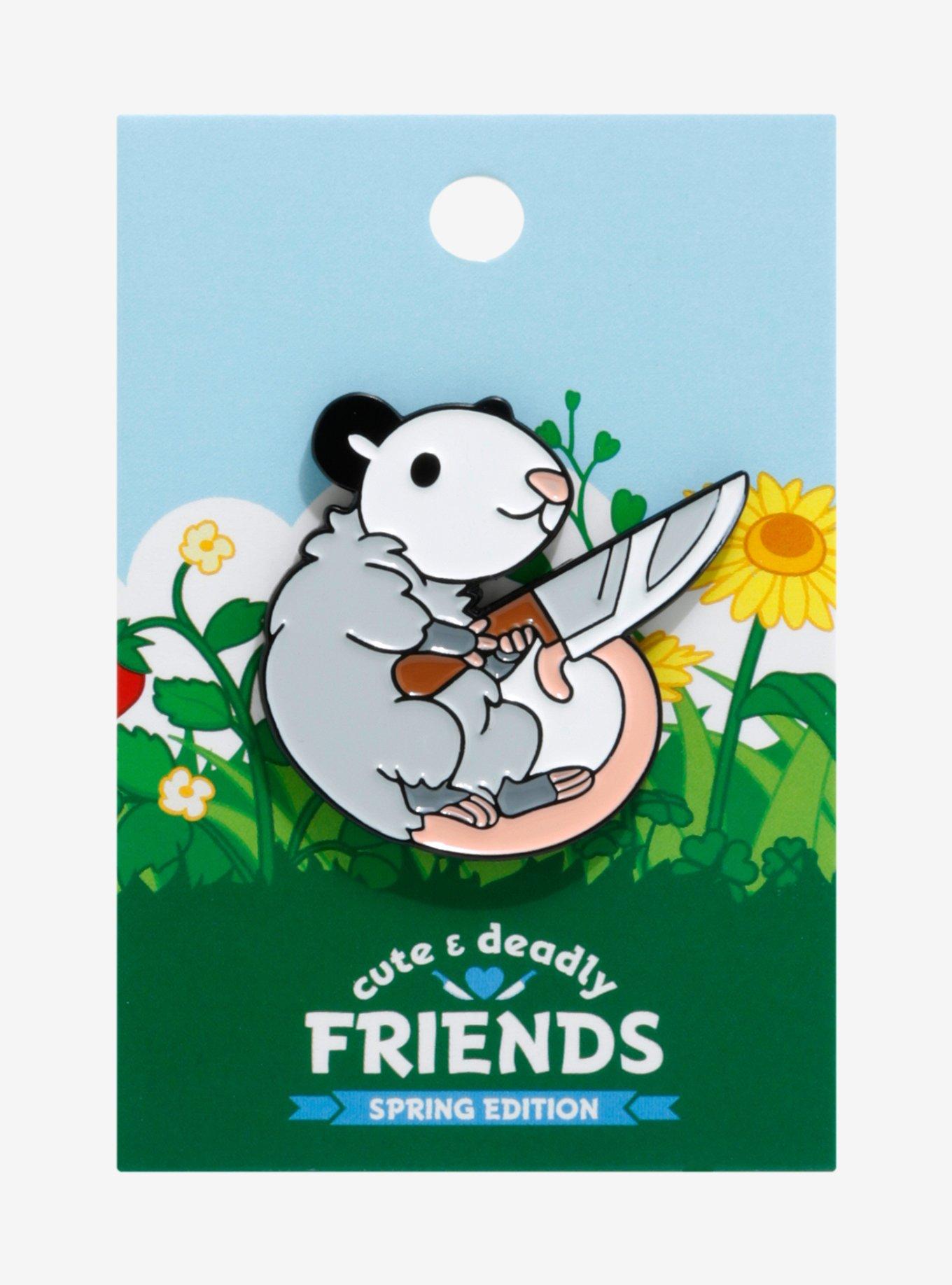 Possum With Knife Enamel Pin, , alternate