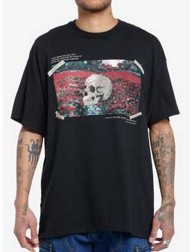 Social Collision Van Gogh's Skull With Flowers Oversized T-Shirt, , hi-res