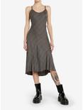 Social Collision Grey Plaid Midi Slip Dress, BLACK, alternate