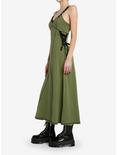 Social Collision® Green & Black Lace-Up Midaxi Dress, BLACK, alternate