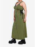 Social Collision Green & Black Lace-Up Midaxi Dress Plus Size, BLACK, alternate