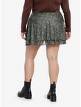 Thorn & Fable Skeleton Fairy Ruffle Mini Skirt Plus Size, GREEN, alternate