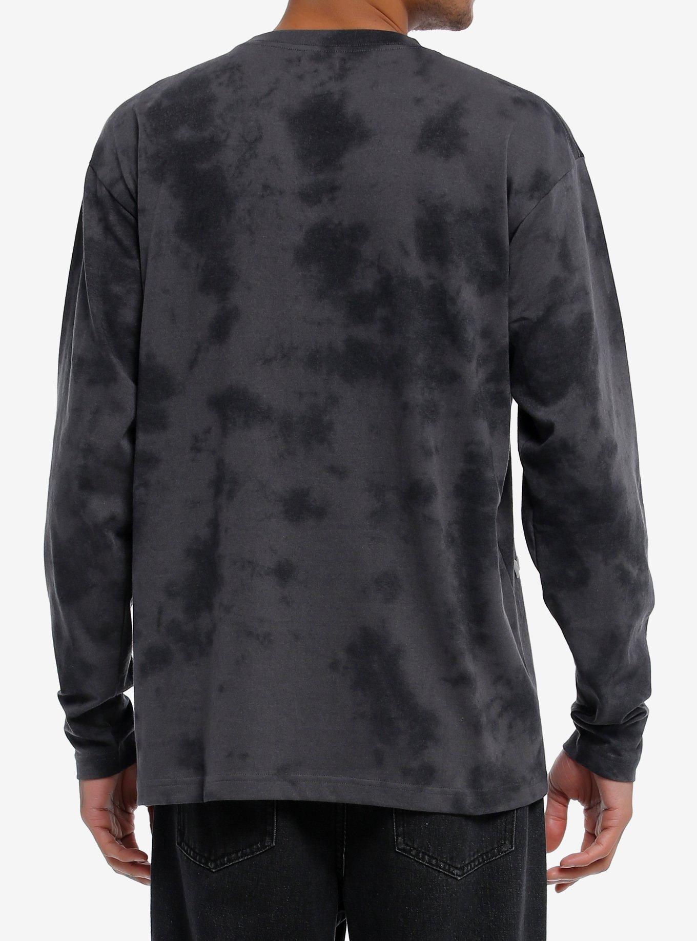 Distressed Moth Dark Wash Long-Sleeve T-Shirt, , alternate