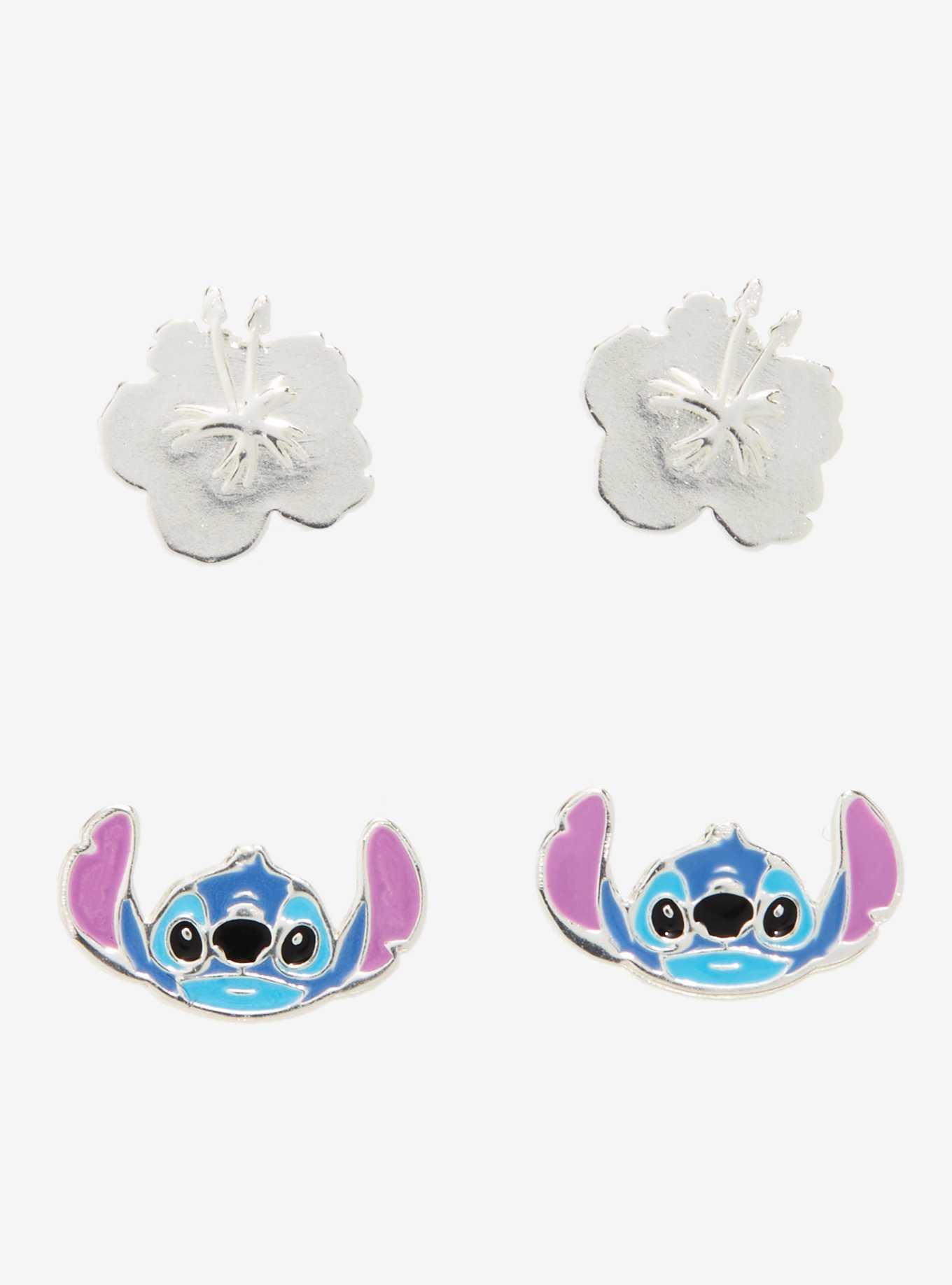 Disney Lilo & Stitch Flowers & Stitch Earring Set - BoxLunch Exclusive, , hi-res