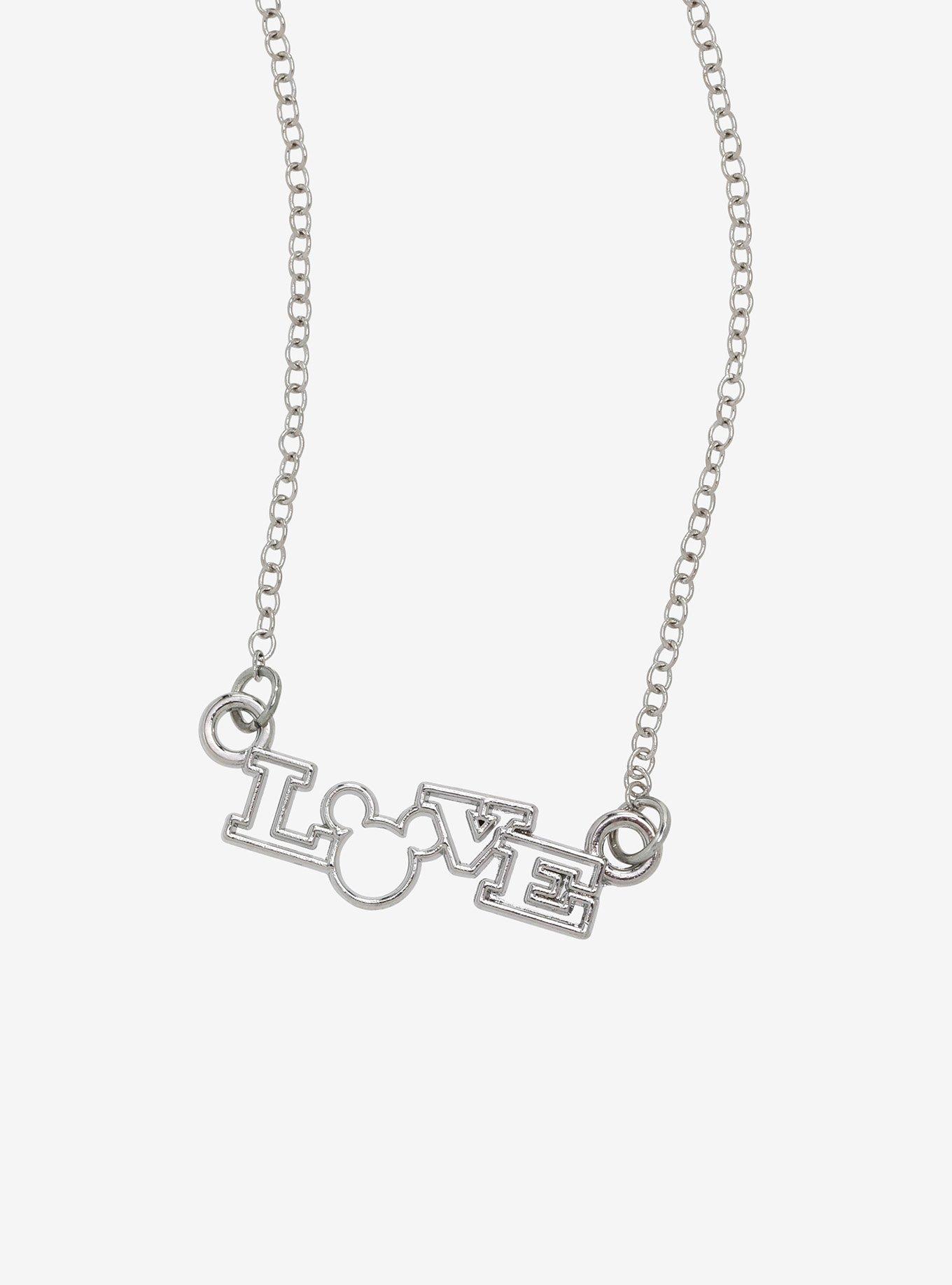 Disney Mickey & Minnie Love Silver Necklace &mdash; BoxLunch Exclusive, , alternate