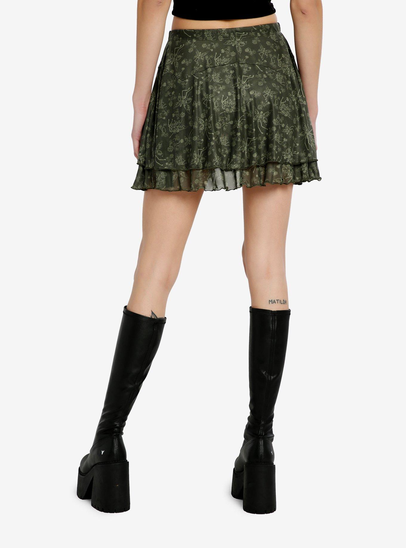 Thorn & Fable Skeleton Fairy Ruffle Mini Skirt, , hi-res