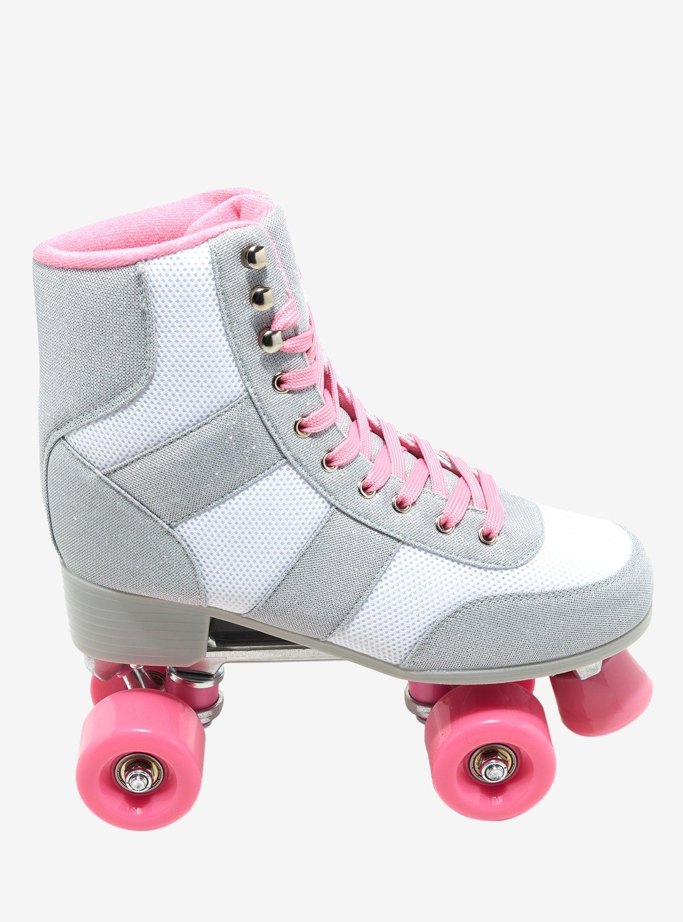 Cosmic Skates Silver & Pink Glitter Sneaker Roller Skates, MULTI, alternate