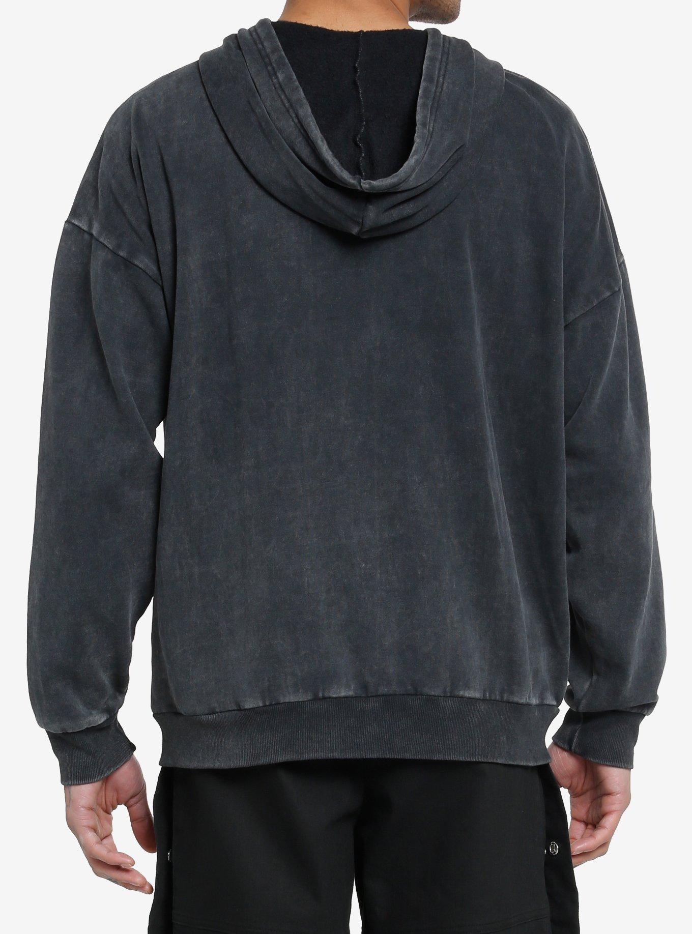Cosmic Aura Skeleton Hand Moth Oversized Hoodie, , alternate