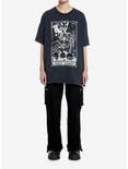King Of Sadness Skeleton Tarot Card Girls Oversized T-Shirt, MULTI, alternate