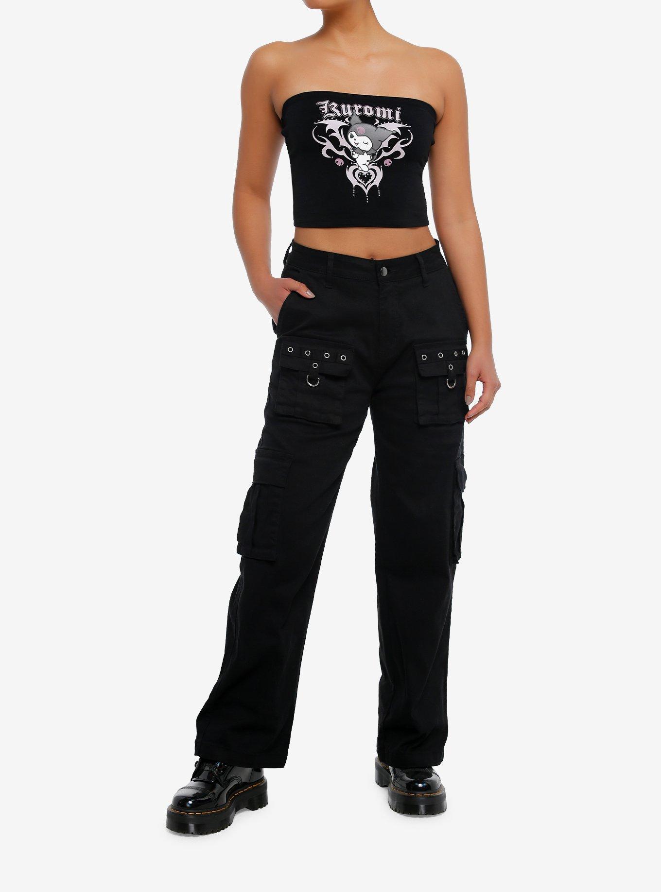 Kuromi Y2K Rhinestone Girls Crop Tube Top, MULTI, alternate