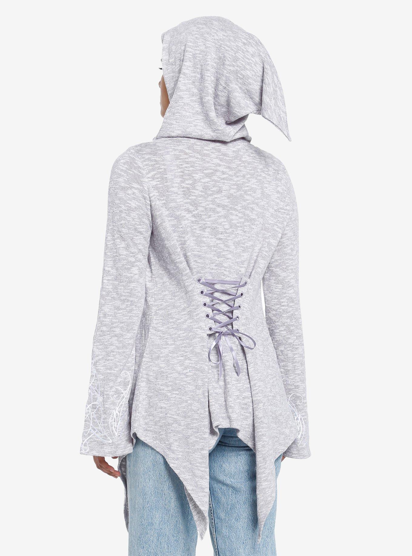 The Lord Of The Rings Arwen Evenstar Hanky Hem Cardigan, DUSTY LILAC GREY, alternate