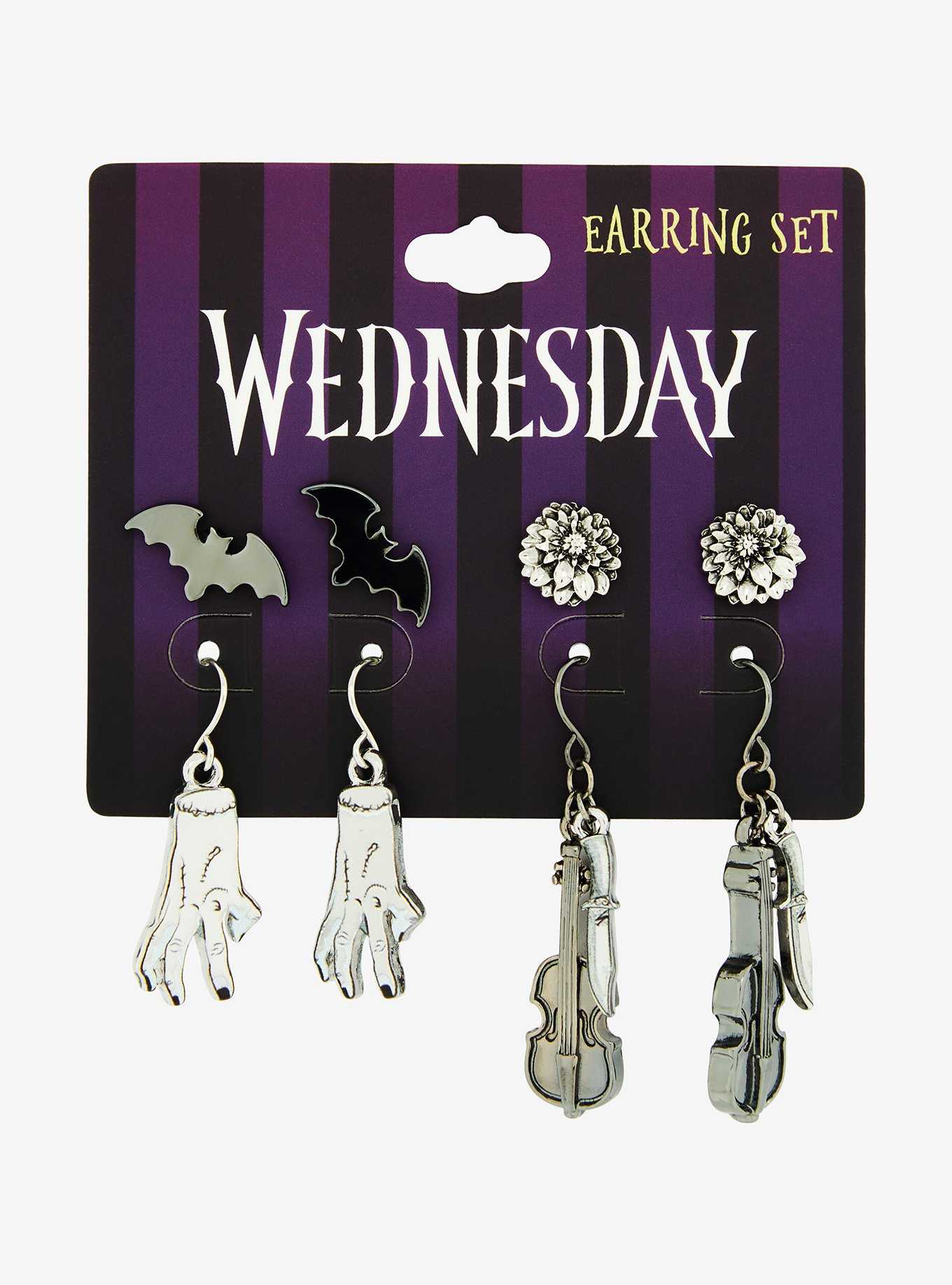 Wednesday Icons Earring Set - BoxLunch Exclusive, , hi-res