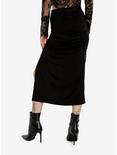 Cosmic Aura Black Ruched Midi Skirt, BLACK, alternate