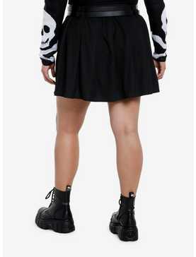Social Collision Double Belt Pleated Skirt Plus Size, , hi-res