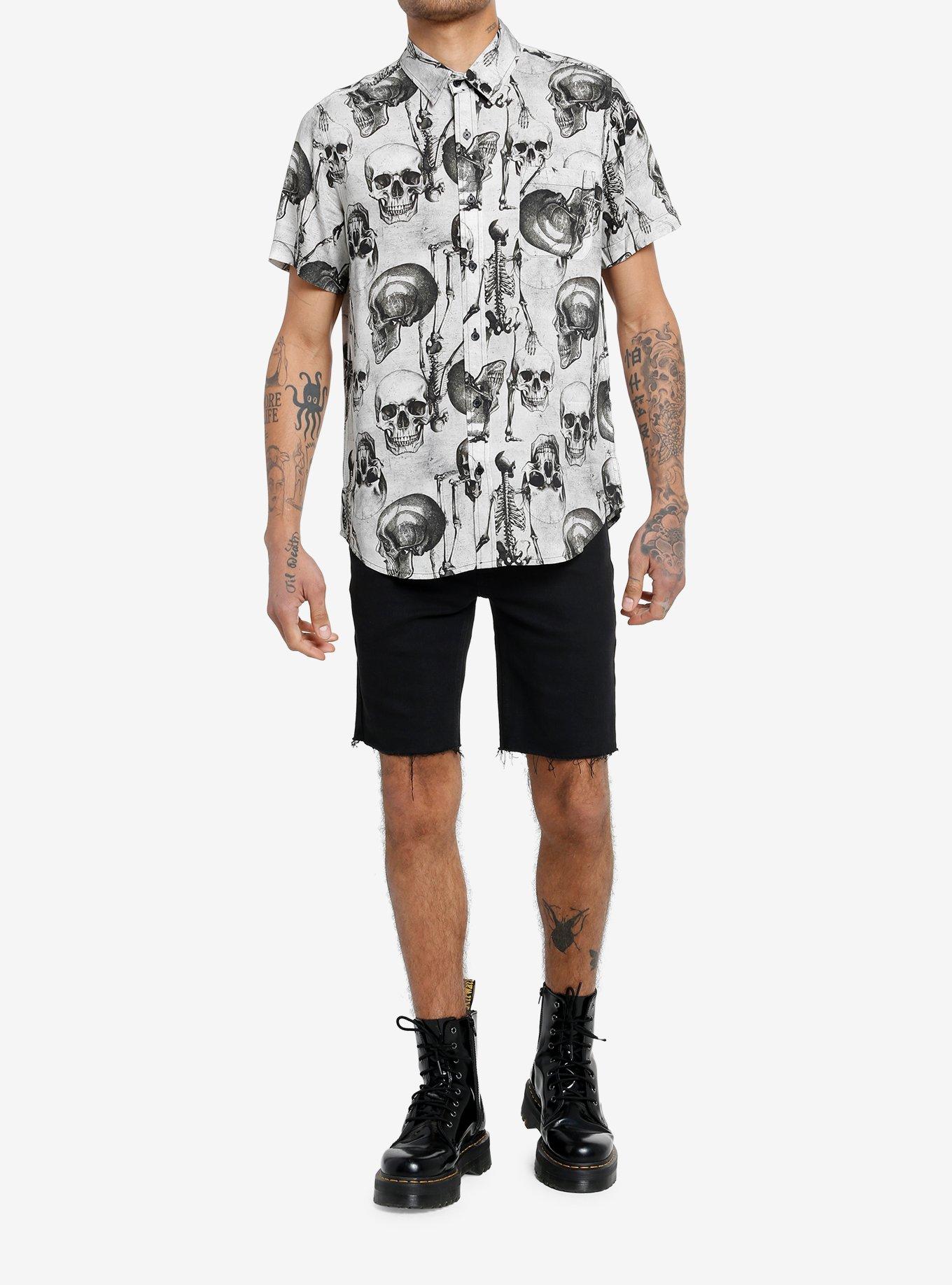 Cosmic Aura Skeletons & Skulls Woven Button-Up, , hi-res