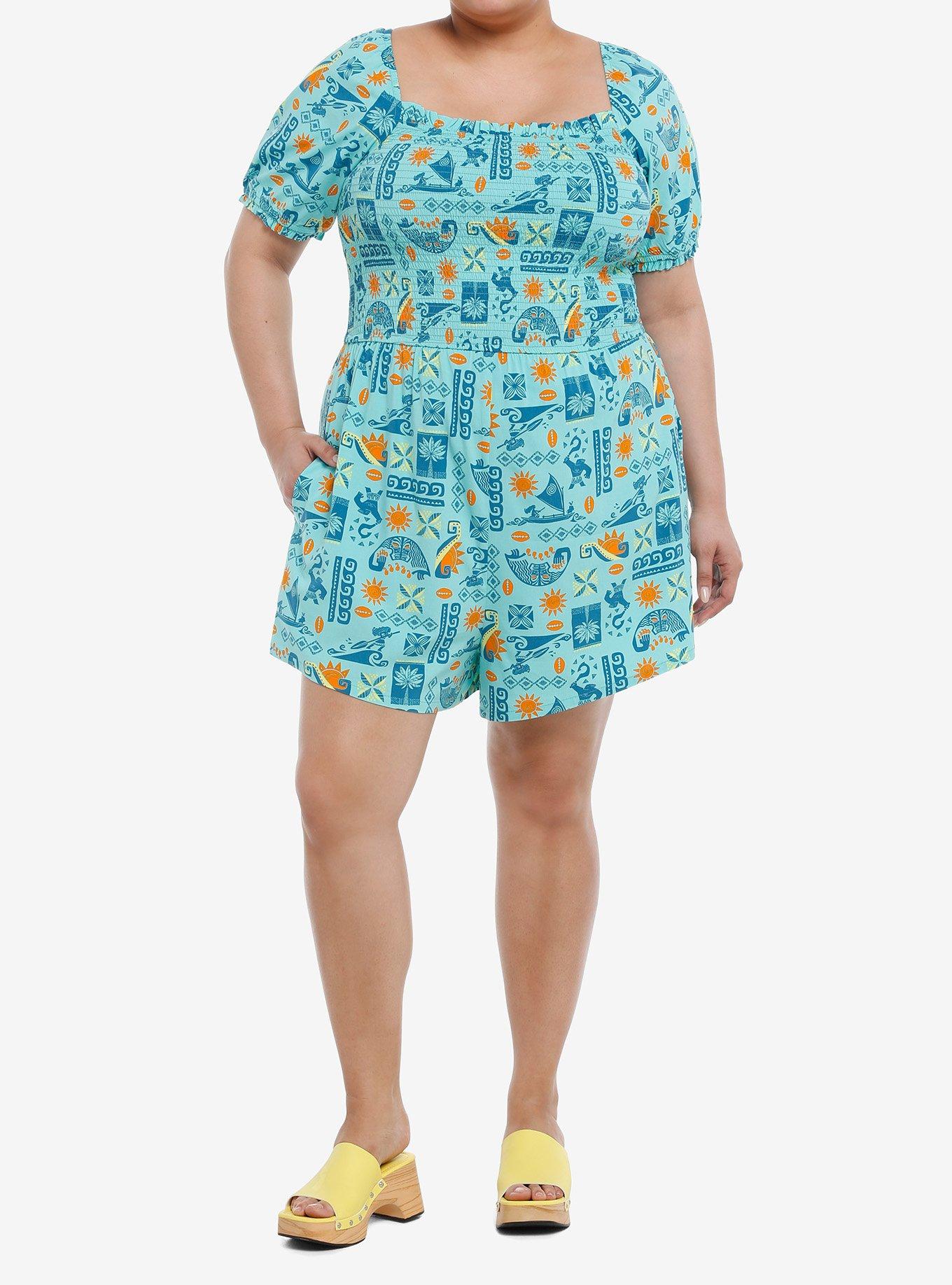 Her Universe Disney Moana Icons Smocked Romper Plus Size, MULTI, alternate