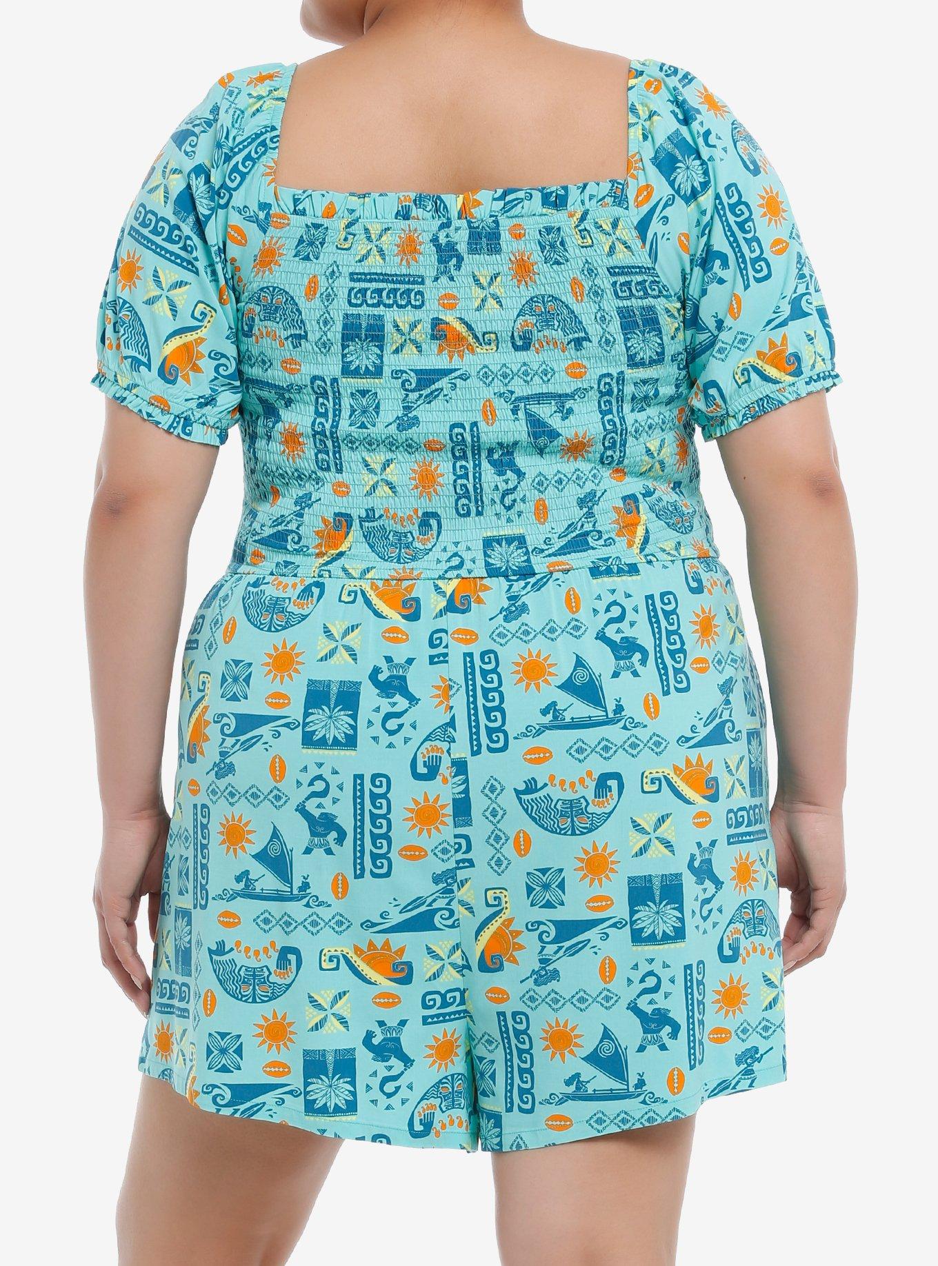 Her Universe Disney Moana Icons Smocked Romper Plus Size, MULTI, alternate