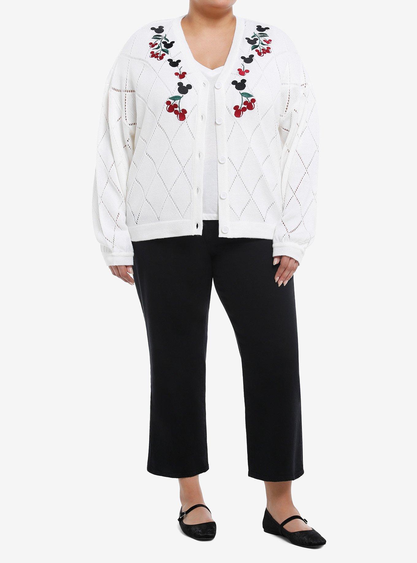 Her Universe Disney Mickey Mouse Cherry Knit Cardigan Plus Size, , hi-res