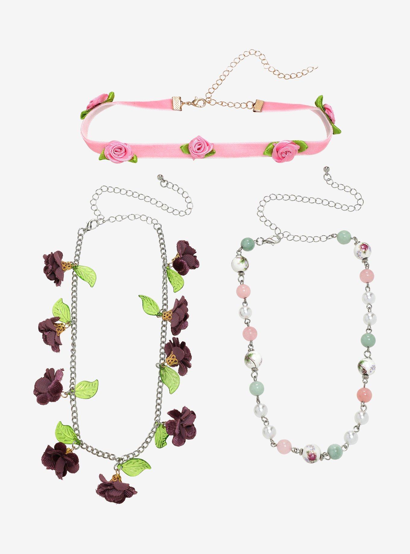 Thorn & Fable Floral Bead Choker Set, , alternate