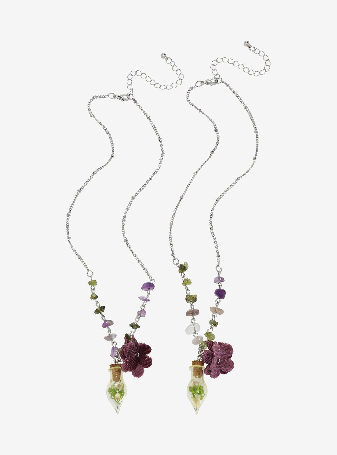 Thorn & Fable Botanical Crystal Best Friend Necklace Set, , alternate