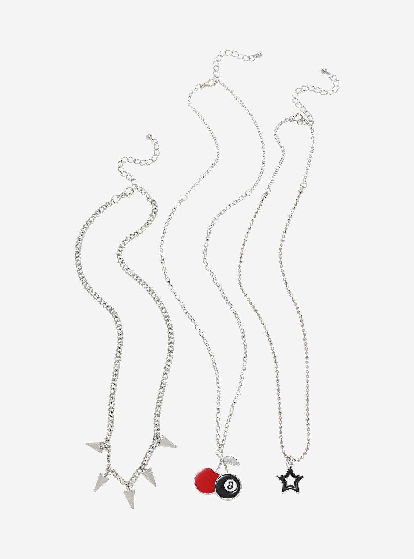 Social Collision® Spike Cherry 8 Ball Necklace Set, , alternate