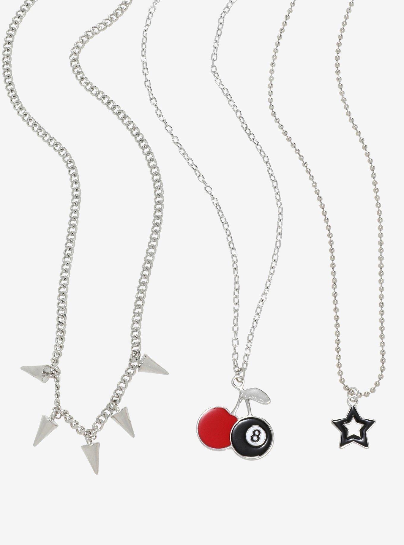 Social Collision® Spike Cherry 8 Ball Necklace Set, , alternate