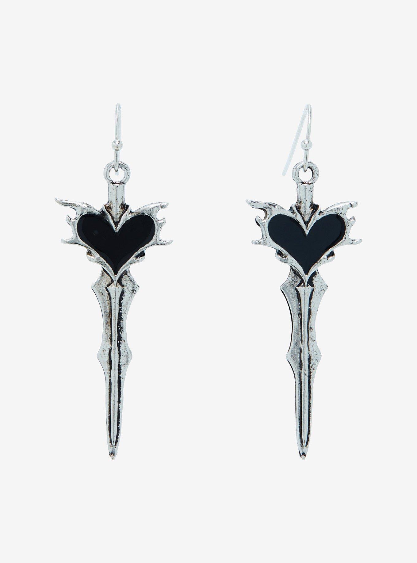Social Collision® Heart Sword Drop Earrings, , hi-res