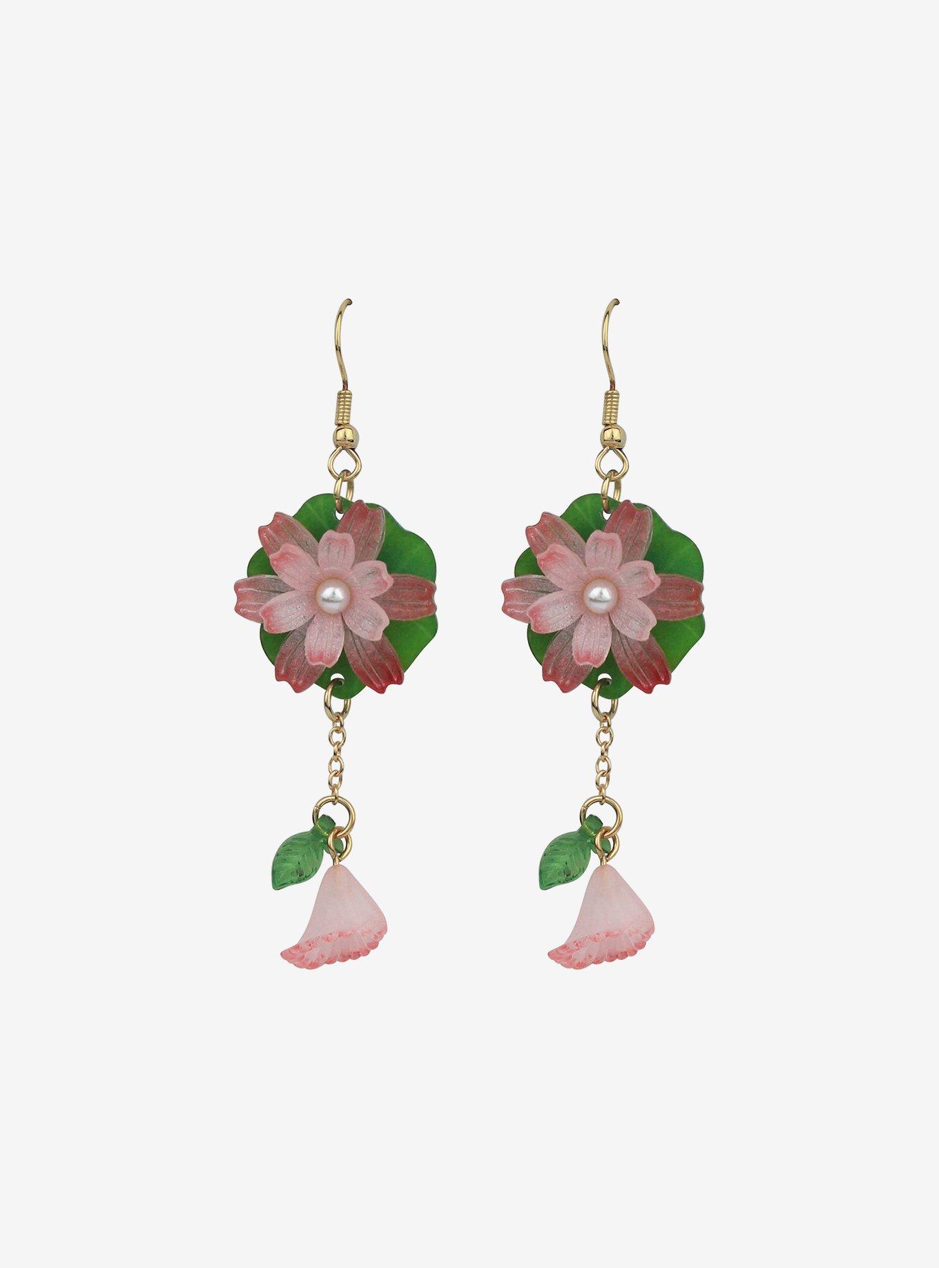 Water Lilies Drop Earrings, , alternate