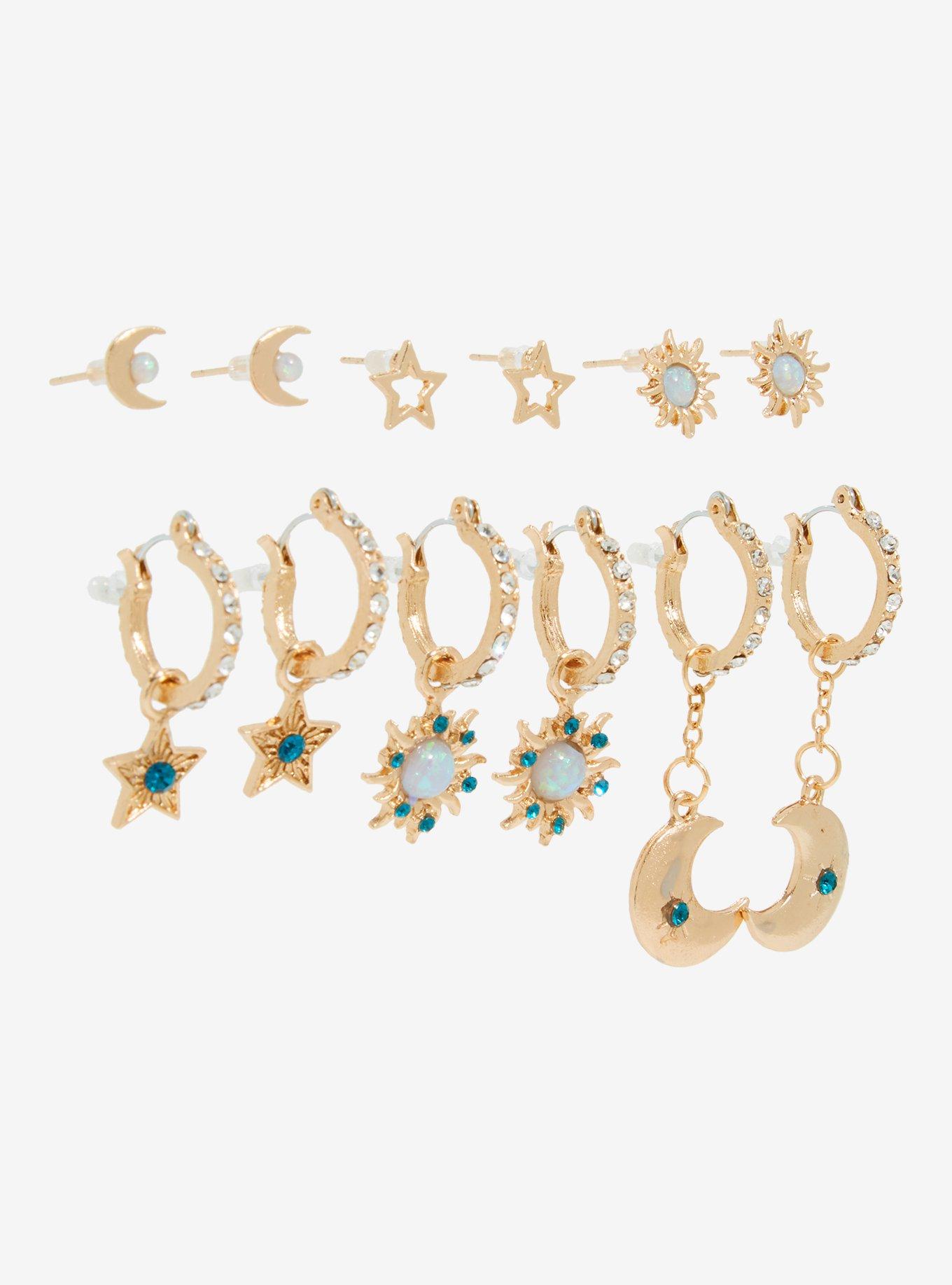 Cosmic Aura Gold Celestial Earring Set, , alternate