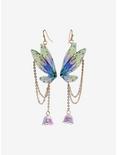 Thorn & Fable Butterfly Wing Flower Drop Earrings, , alternate