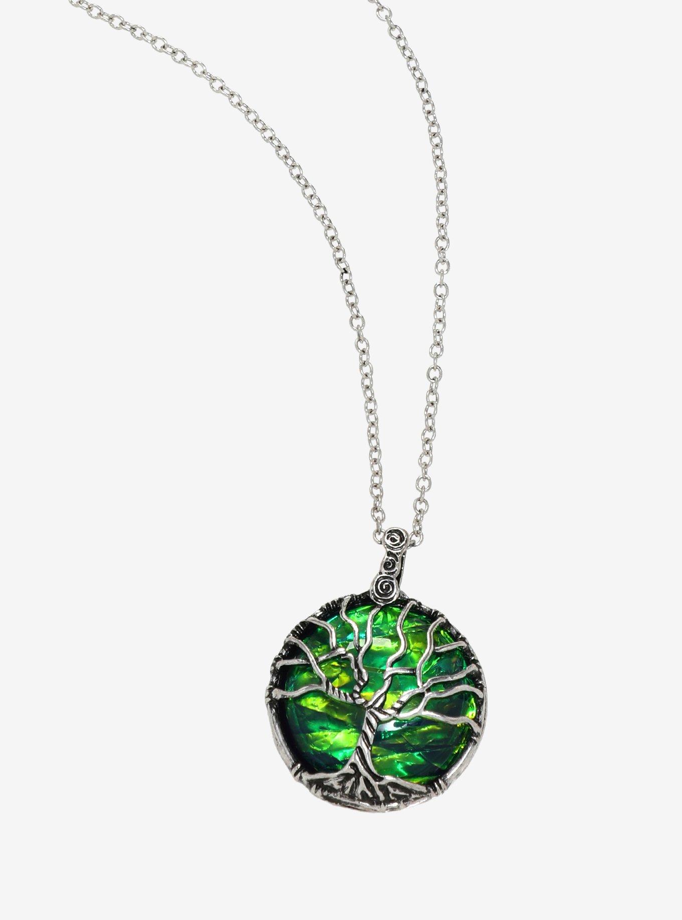 Cosmic Aura Tree Of Life Opalescent Pendant Necklace, , alternate
