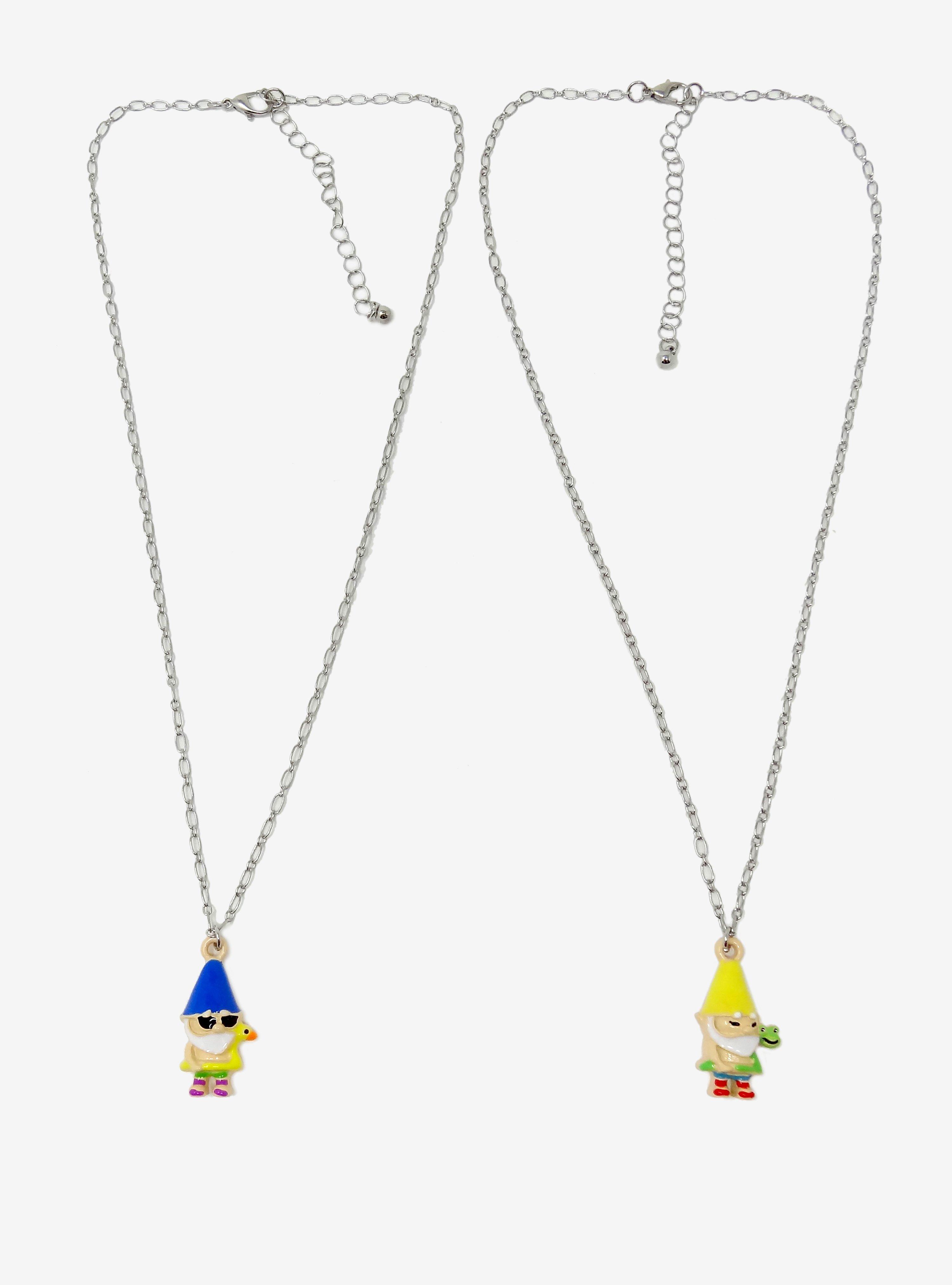 Gnomes On Vacation Best Friend Necklace Set