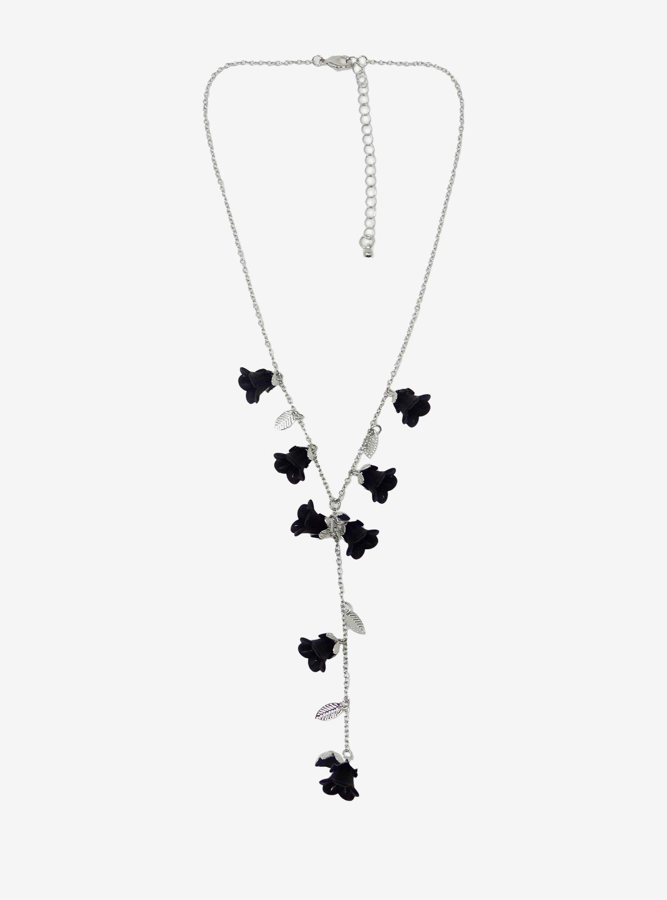 Thorn & Fable Black Floral Necklace, , alternate