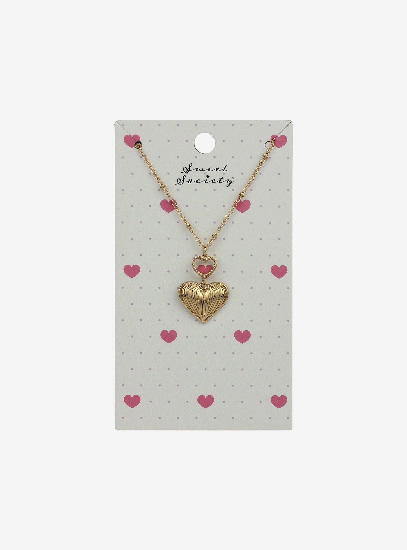 Sweet Society Gold Heart Pendant Necklace, , alternate