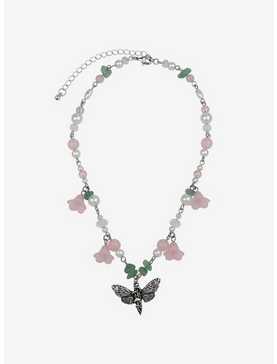 Moth Floral Bead Necklace, , hi-res