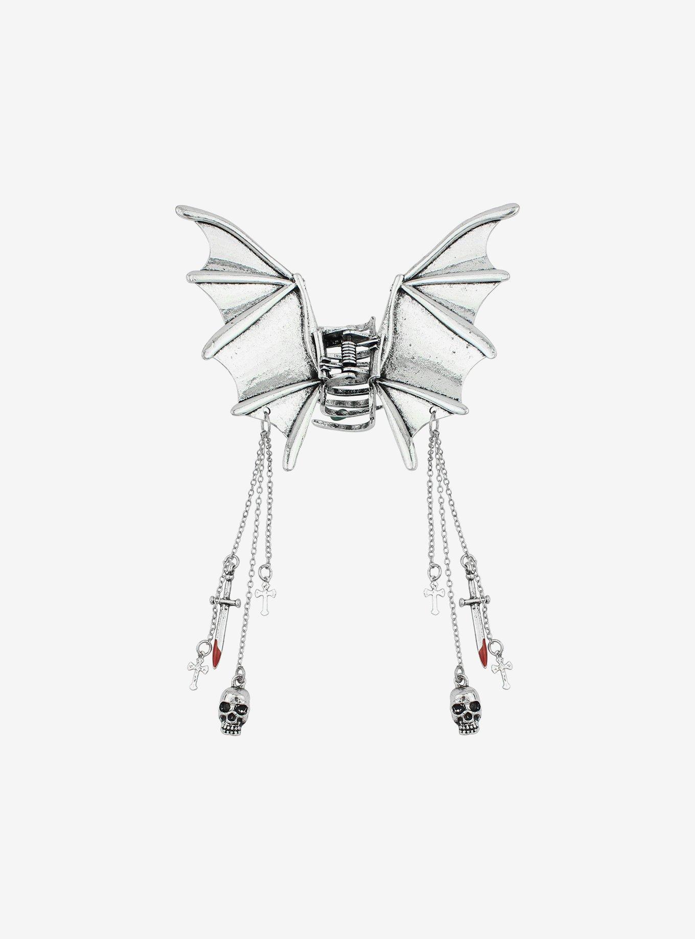 Cosmic Aura Bat Wing Drops Claw Hair Clip, , alternate