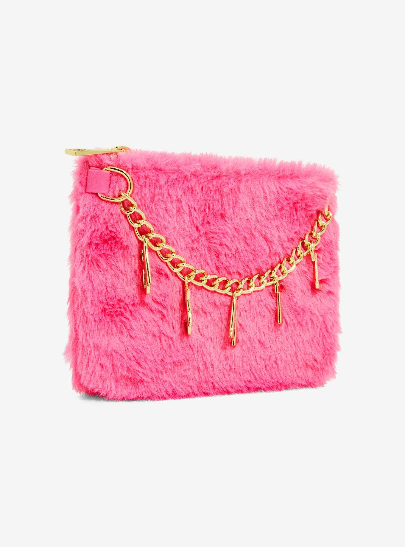 Bratz Pink Faux Fur Chain Pouch, , alternate