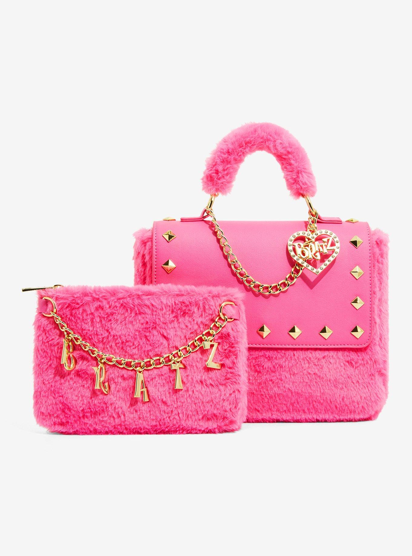 Bratz Pink Faux Fur Chain Pouch, , alternate