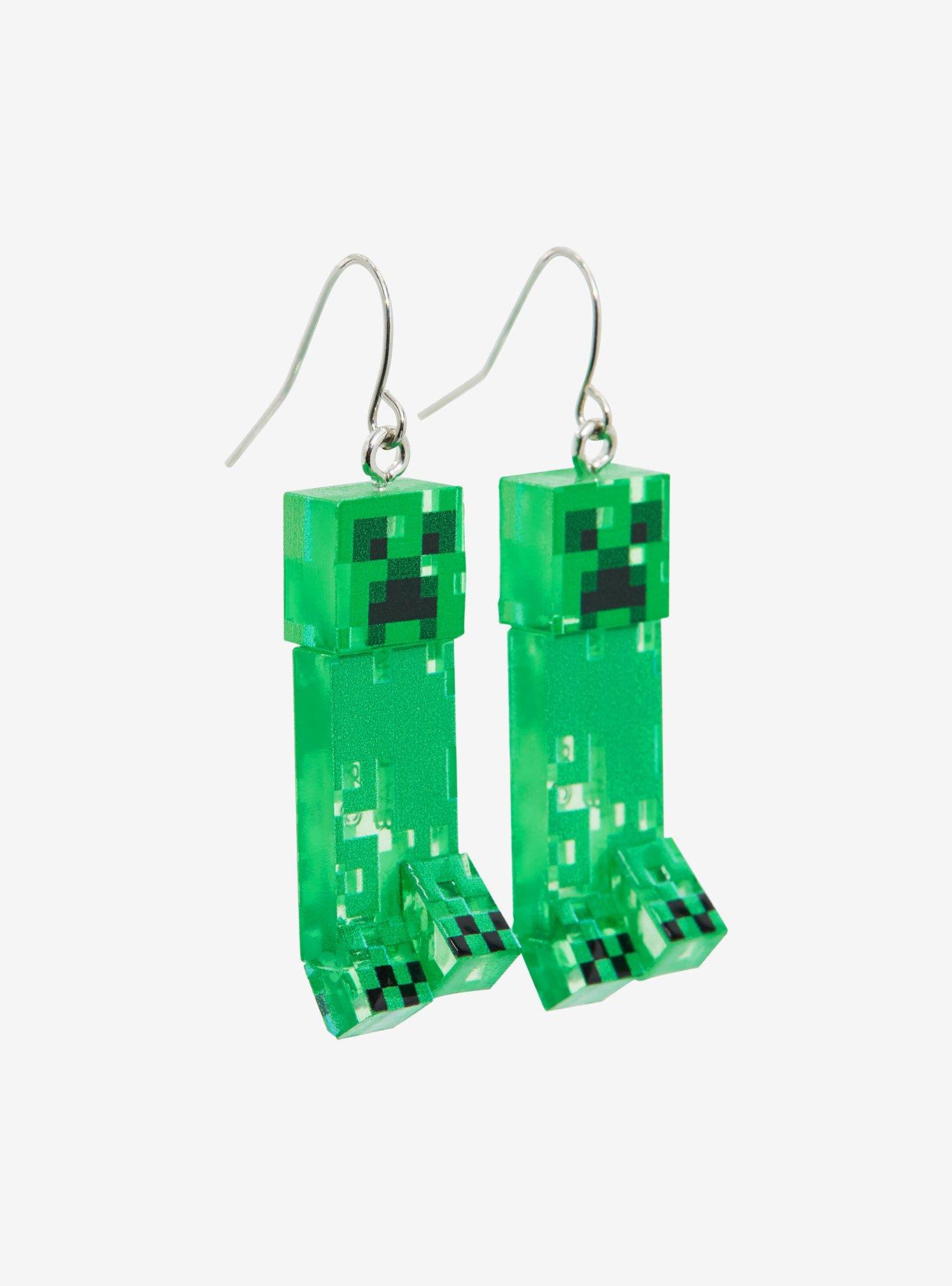 Minecraft Creeper Drop Earrings, , alternate