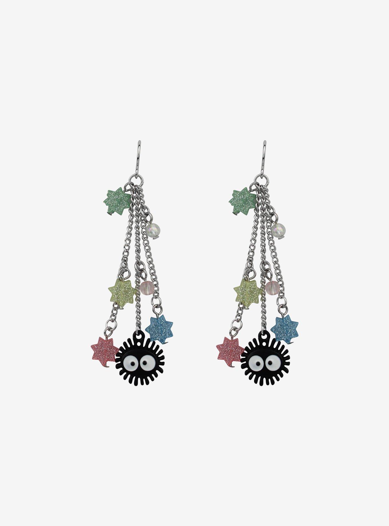 Studio Ghibli Spirited Away Soot Sprites Glitter Star Drop Earrings, , alternate