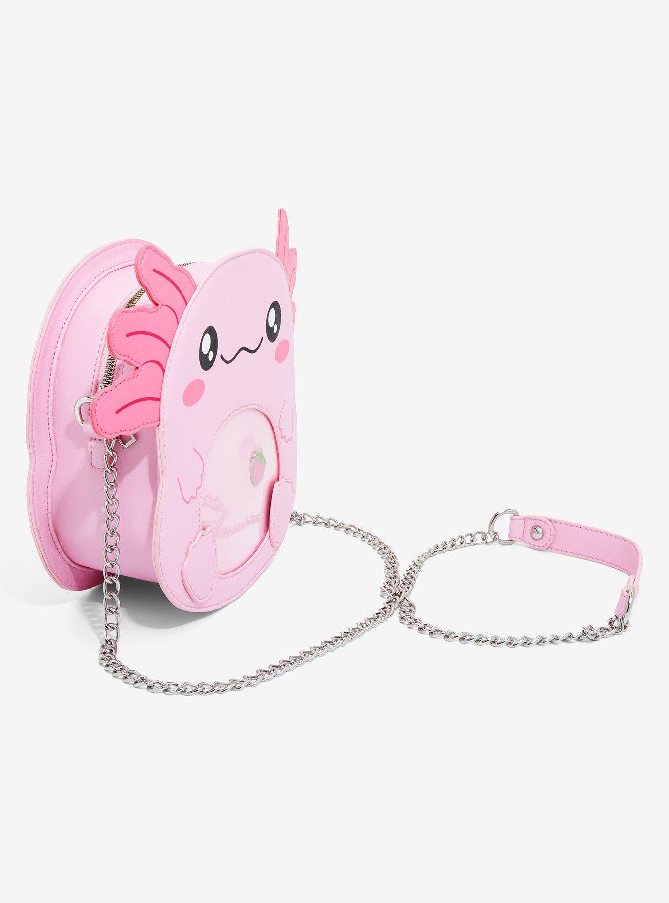 Pink Axolotl Pin Collector Crossbody Bag, , alternate