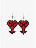 Disney Kingdom Hearts Heartless Symbol Drop Earrings, , alternate