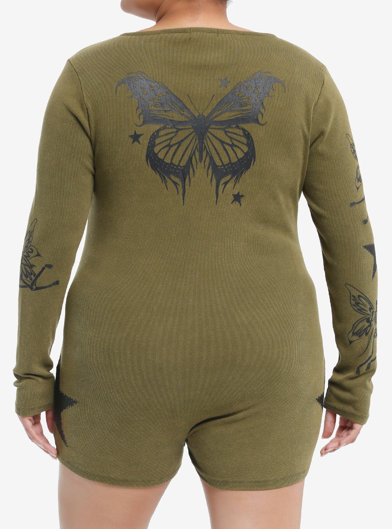 Social Collision Fairy Grunge Long-Sleeve Romper Plus Size, , hi-res